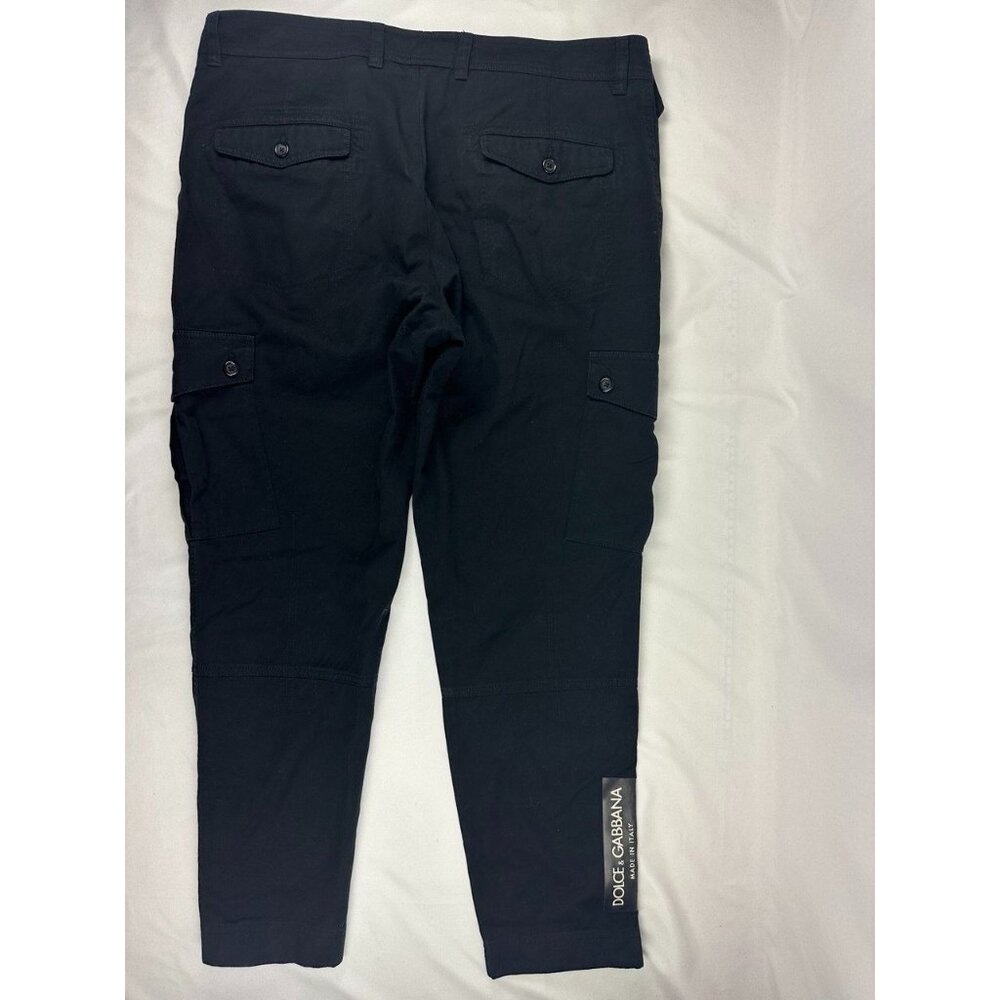 DOLCE & GABBANA Cropped Logo-print Twill Cargo Pants Size 54 $1229 - Picture 4 of 16